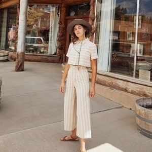 NWT Christy Dawn Nina Two Piece Ecru Stripe sz M